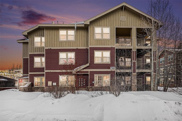 view of front of home featuring board and batten siding