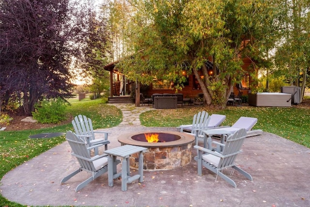 32505 County Road 20, Steamboat Springs, CO 80487 - view of patio with an outdoor living space with a fire pit