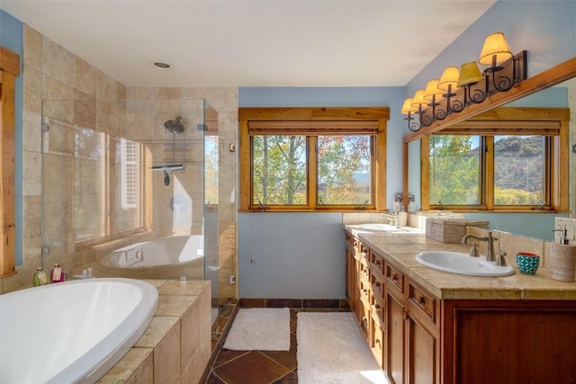 32505 County Road 20, Steamboat Springs, CO 80487 - bathroom with a stall shower, a garden tub, and double vanity