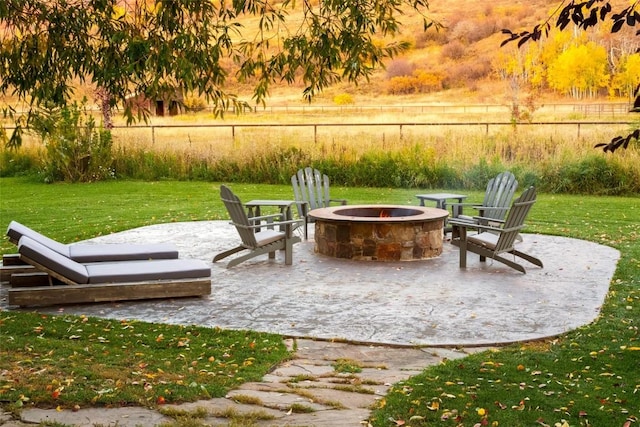 32505 County Road 20, Steamboat Springs, CO 80487 - view of patio / terrace featuring an outdoor fire pit