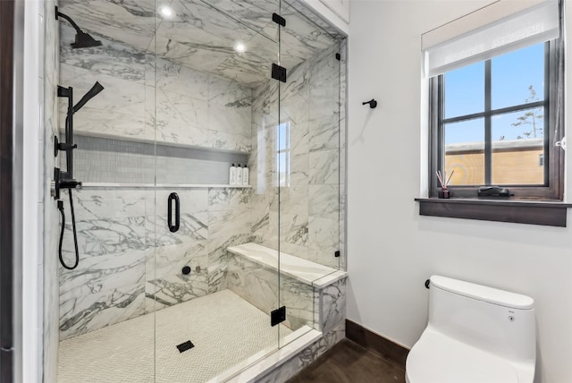 257 Barton Ridge Dr, Breckenridge, CO 80424 - full bathroom with toilet and a marble finish shower