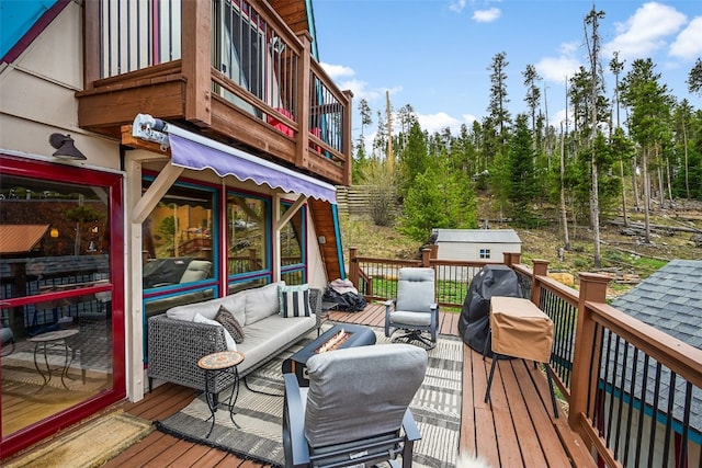 181 Shekel Ln, Breckenridge, CO 80424 - wooden terrace with outdoor lounge area