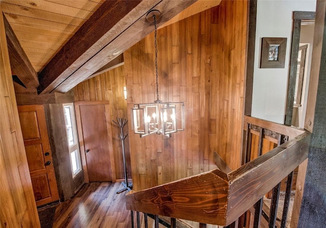 51 Salt Lick Cir Unit 51, Silverthorne, CO 80498 - foyer entrance featuring wooden walls, wood finished floors, and a chandelier
