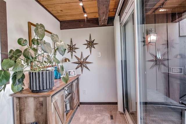 51 Salt Lick Cir Unit 51, Silverthorne, CO 80498 - corridor with rail lighting and wood ceiling