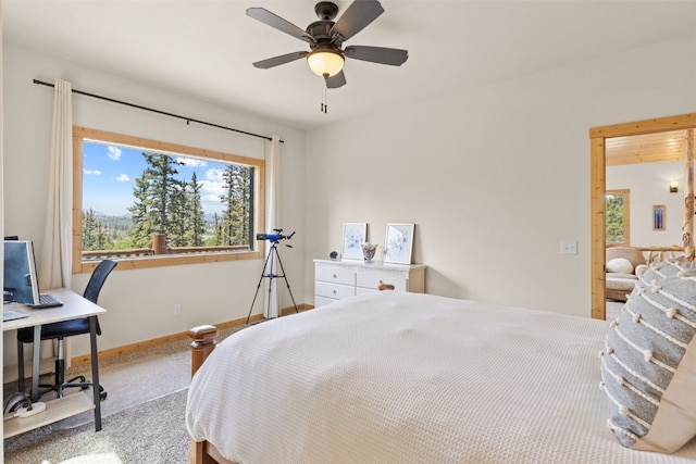 1729 Pinto Trl, Como, CO 80432 - carpeted bedroom featuring a desk and a ceiling fan