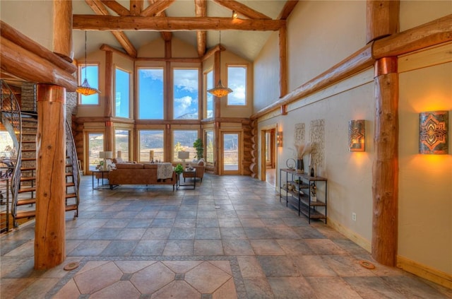 1390 Mountain Valley Rd, La Veta, CO 81055 - lobby with stairs