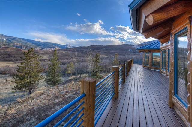 1390 Mountain Valley Rd, La Veta, CO 81055 - deck featuring a mountain view