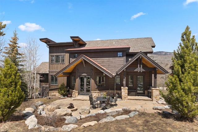 210 Game Trail Rd, Silverthorne, CO 80498 - back of house with an outdoor fire pit, a patio, and french doors