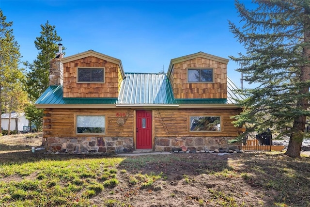 316 Hummingbird Cir, Silverthorne, CO 80498 - log-style house with metal roof and stone siding