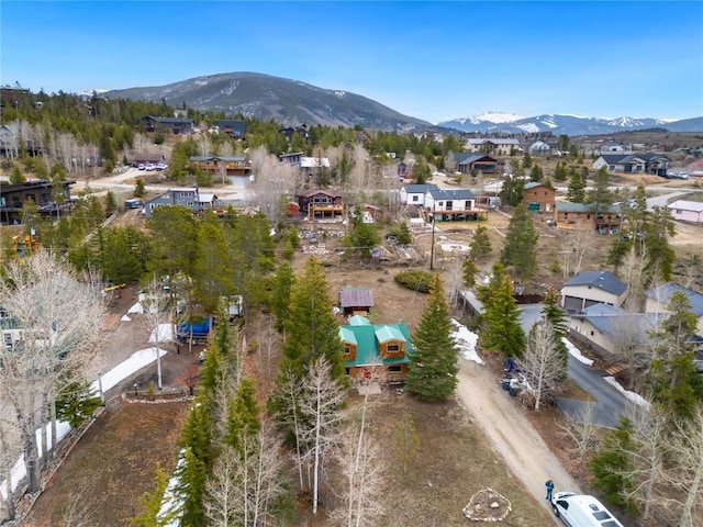 316 Hummingbird Cir, Silverthorne, CO 80498 - aerial overview of property's location featuring a mountainous background and nearby suburban area