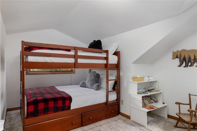 316 Hummingbird Cir, Silverthorne, CO 80498 - bedroom with vaulted ceiling, carpet flooring, and baseboards