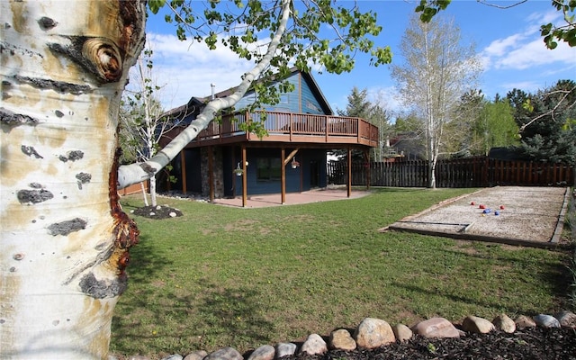 27426 Brandon Cir, Steamboat Springs, CO 80487 - view of yard with a wooden deck and a patio