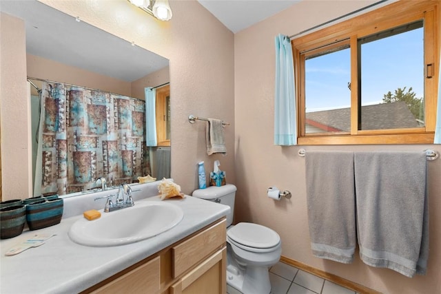 27426 Brandon Cir, Steamboat Springs, CO 80487 - full bath with vanity, tile patterned flooring, and a shower with curtain