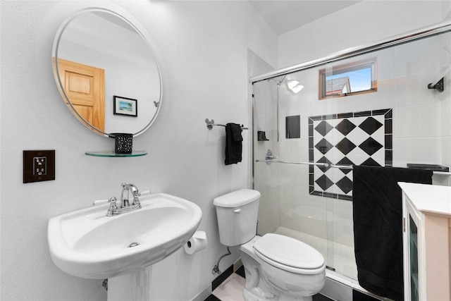 27426 Brandon Cir, Steamboat Springs, CO 80487 - full bath with toilet, a stall shower, and a sink