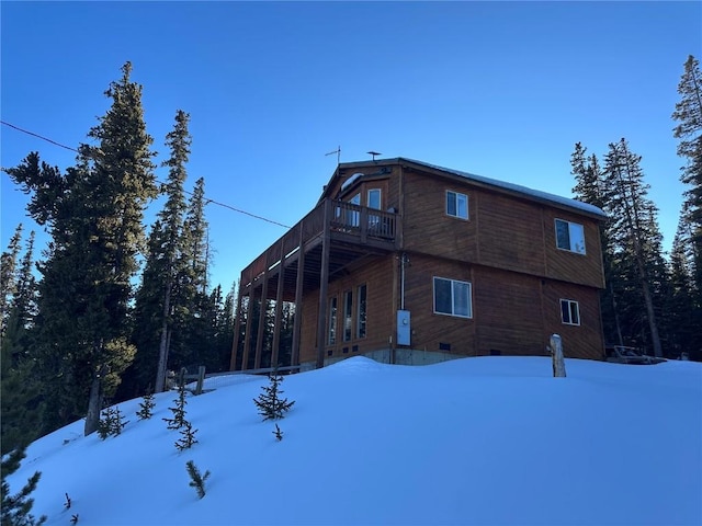 view of snowy exterior