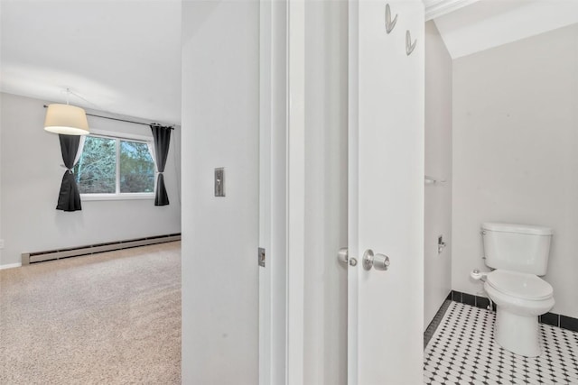 6 Sequoia Ct Unit 6, Steamboat Springs, CO 80487 - bathroom featuring baseboard heating, toilet, and baseboards