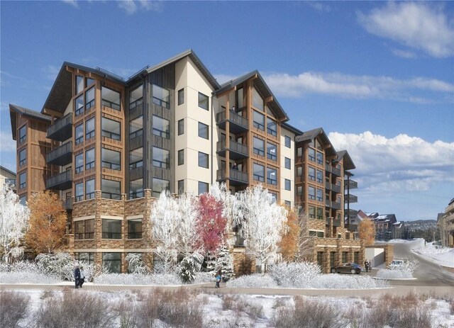 75 Hunki Dori Ct Unit E407, Keystone, CO 80435 - snow covered building with a view of apartment building / complex