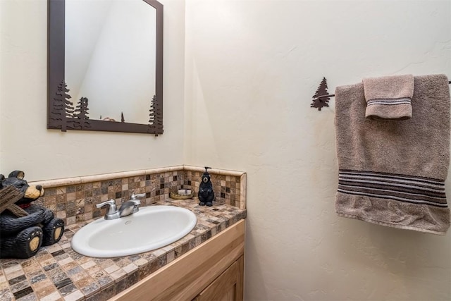 70 County Road 26, Twin Lakes, CO 81251 - bathroom with decorative backsplash and vanity
