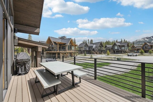 212 Cucumber Creek Rd, Breckenridge, CO 80424 - wooden deck featuring a residential view and a grill