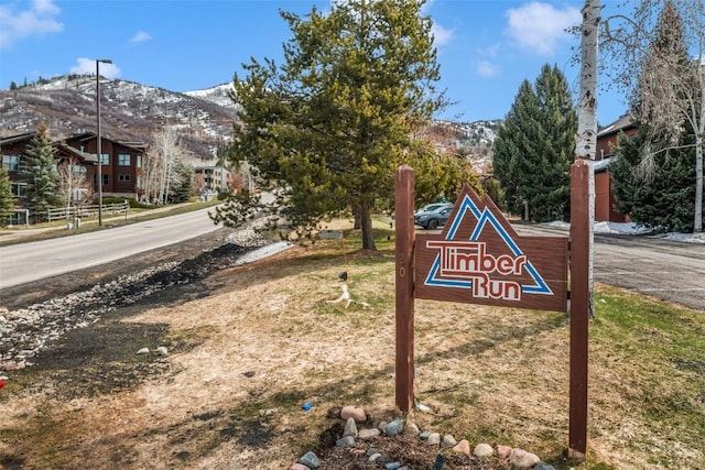 exterior space featuring a mountain view