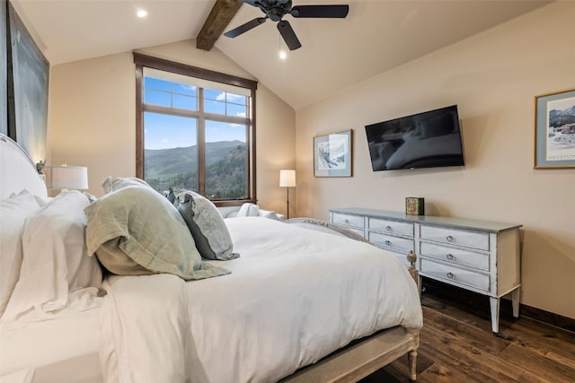 67 Outpost Dr Unit 67, Keystone, CO 80435 - bedroom featuring dark wood finished floors, recessed lighting, and ceiling fan