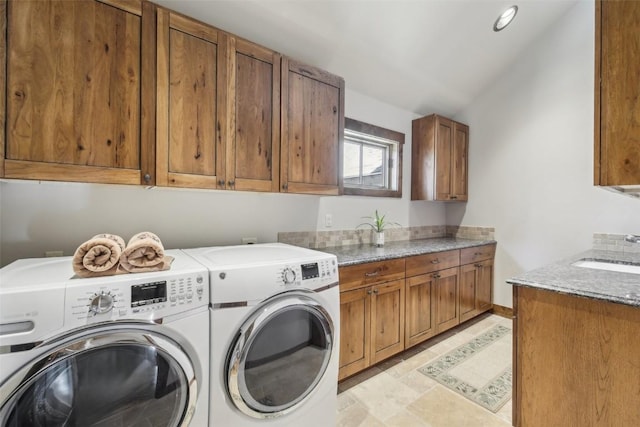 28 Tieze Ln, Keystone, CO 80435 - laundry room with cabinet space, separate washer and dryer, and recessed lighting