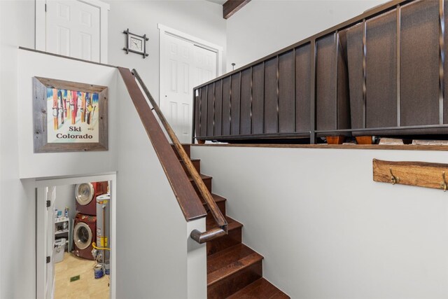 821 Pitkin St Unit 8, Frisco, CO 80443 - staircase featuring washer / dryer