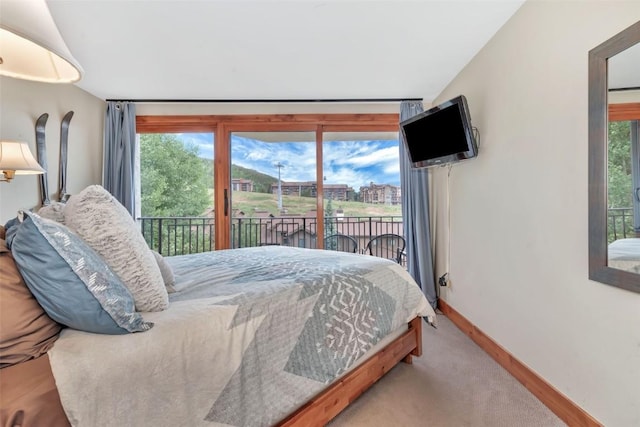 1995 Storm Meadows Dr Unit 307, Steamboat Springs, CO 80487 - carpeted bedroom with access to outside and baseboards