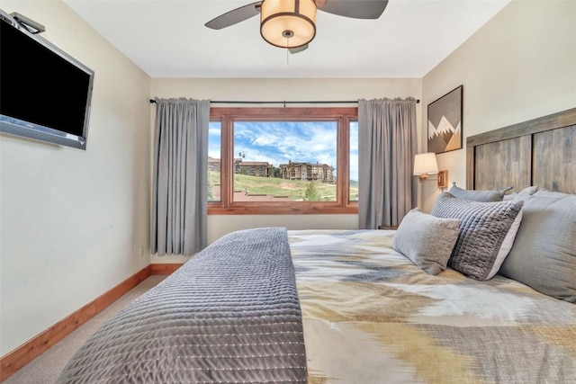 1995 Storm Meadows Dr Unit 307, Steamboat Springs, CO 80487 - carpeted bedroom featuring baseboards and ceiling fan