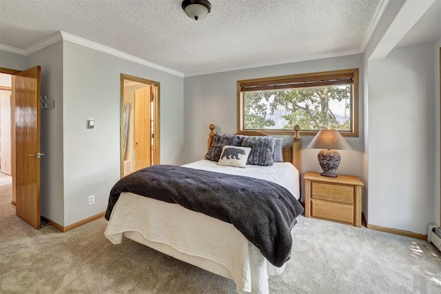 307 Saddle Ridge Dr Unit 307, Wildernest, CO 80498 - carpeted bedroom featuring ornamental molding and a textured ceiling