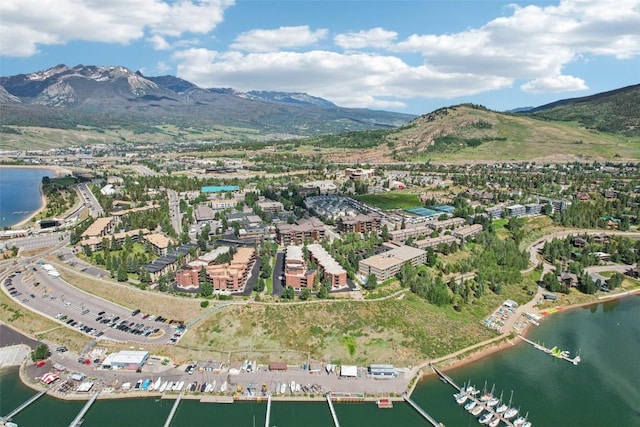 210 E Ln Bonte St Unit 121, Dillon, CO 80435 - aerial view of property's location with a water and mountain view