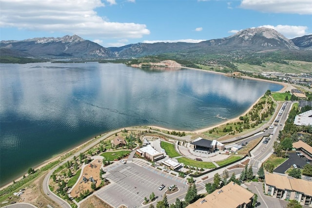 210 E Ln Bonte St Unit 121, Dillon, CO 80435 - aerial view of property and surrounding area with a water and mountain view