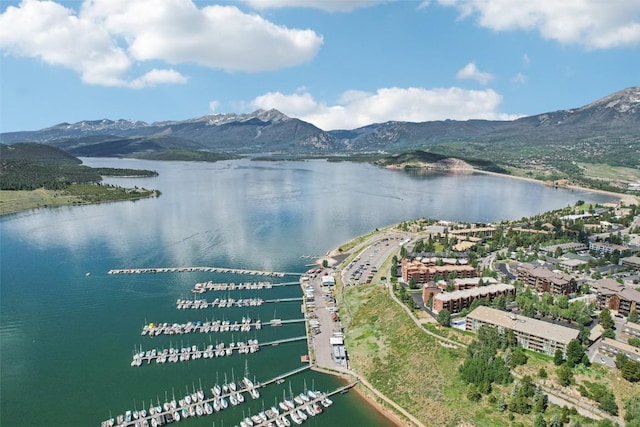 210 E Ln Bonte St Unit 121, Dillon, CO 80435 - aerial view of a water and mountain view and numerous boat docks