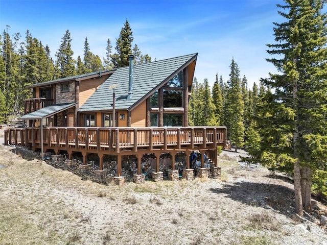 36 Silk Sisters Pl, Fairplay, CO 80440 - back of property with a wooden deck