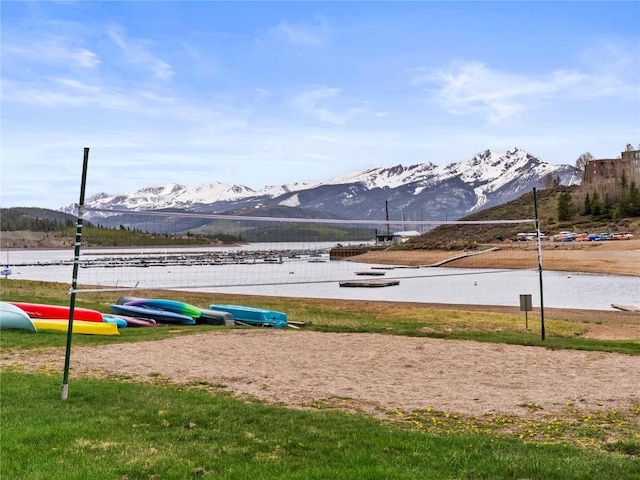 414 Tenderfoot St Unit 1, Dillon, CO 80435 - surrounding community featuring a water and mountain view and volleyball court