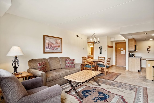 611 Village Rd Unit 21170, Breckenridge, CO 80424 - living area featuring an inviting chandelier