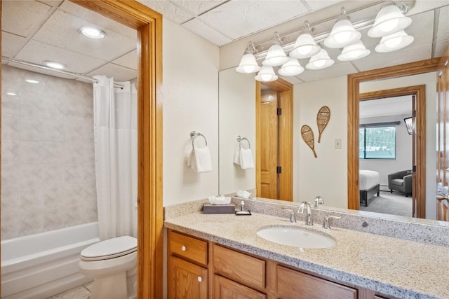 611 Village Rd Unit 21170, Breckenridge, CO 80424 - bathroom featuring shower / bath combo, toilet, vanity, and tile patterned floors