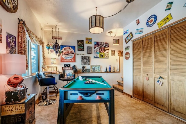 rec room featuring billiards