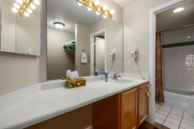 3303 Covey Cir Unit 804, Steamboat Springs, CO 80487 - full bathroom with shower / tub combo, tile patterned flooring, and vanity