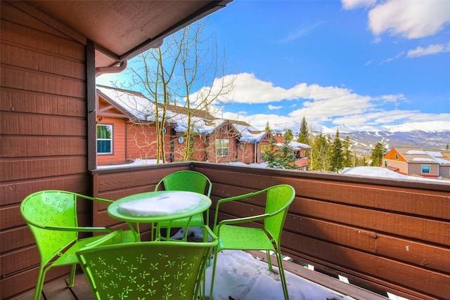 balcony with a mountain view