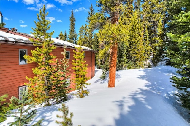 view of snowy yard