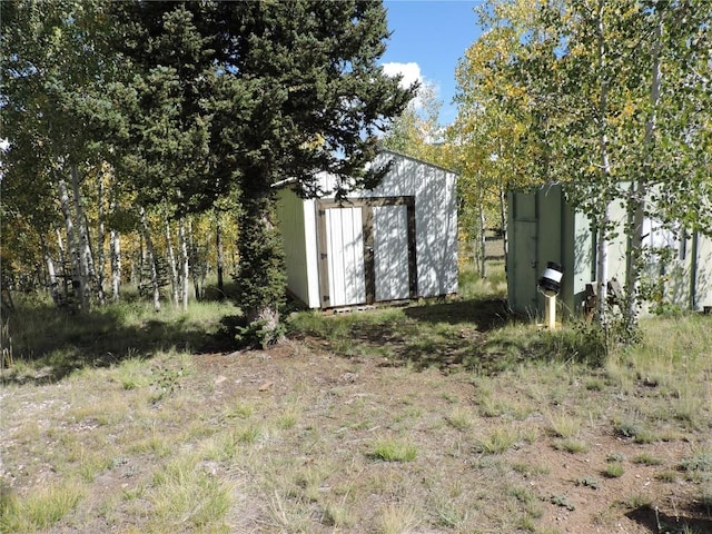 view of shed