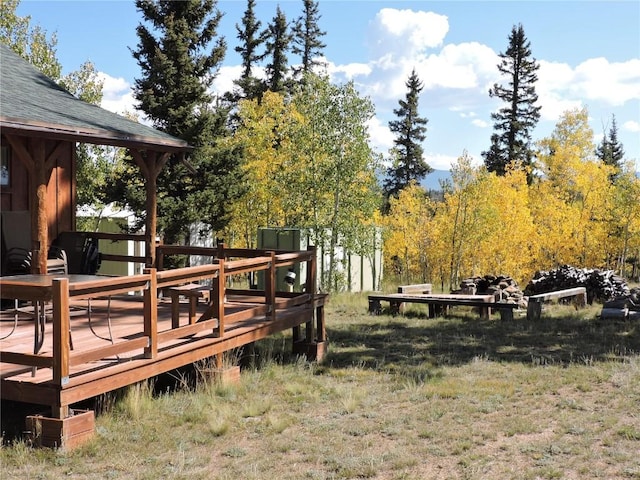 exterior space with a wooden deck
