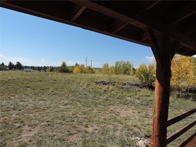 view of yard with a rural view