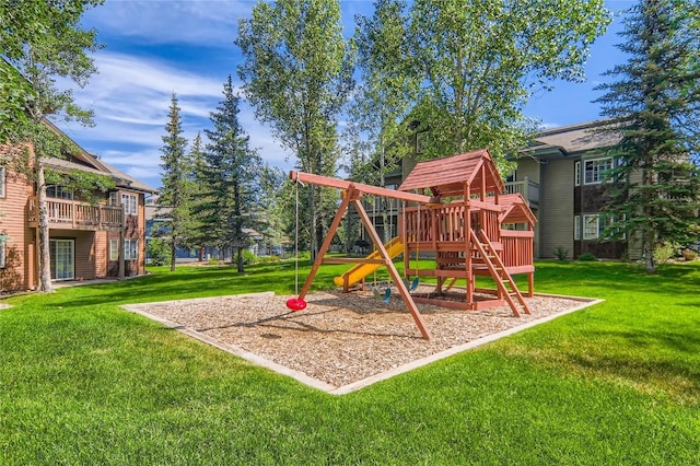 1437 Morgan Ct Unit 1437, Steamboat Springs, CO 80487 - view of play area featuring a lawn