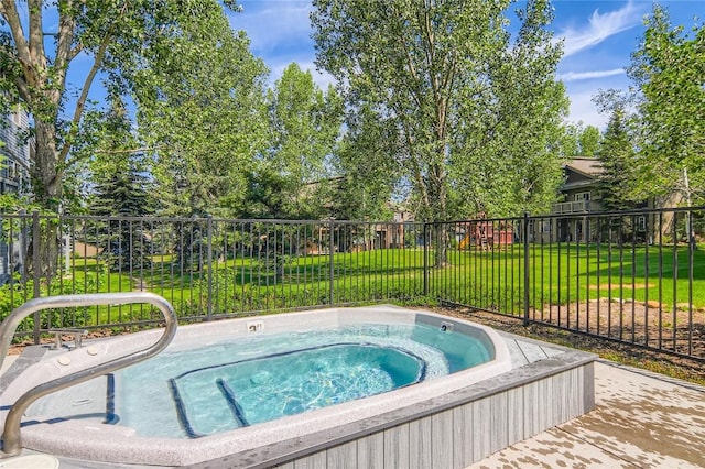 1437 Morgan Ct Unit 1437, Steamboat Springs, CO 80487 - view of pool featuring an in-ground hot tub