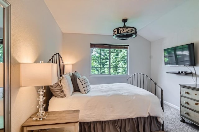 1437 Morgan Ct Unit 1437, Steamboat Springs, CO 80487 - carpeted bedroom with lofted ceiling and baseboards