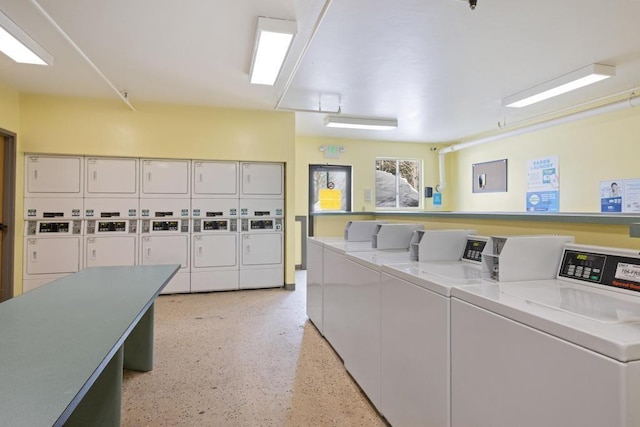 2200 Lodgepole Cir Unit 204, Silverthorne, CO 80498 - shared laundry area with washer and dryer and stacked washer and clothes dryer