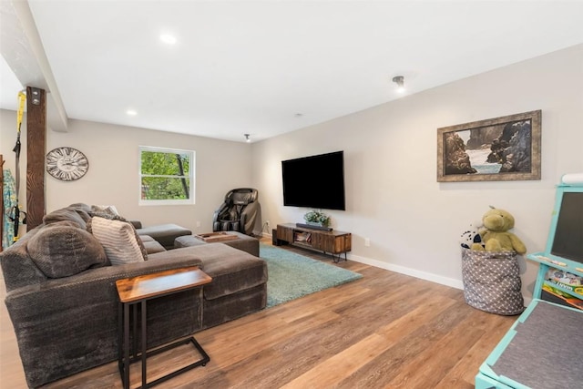 30600 Ormega Way, Oak Creek, CO 80467 - living area featuring wood finished floors, baseboards, and recessed lighting