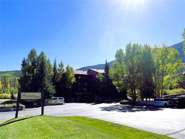 view of street with a mountain view